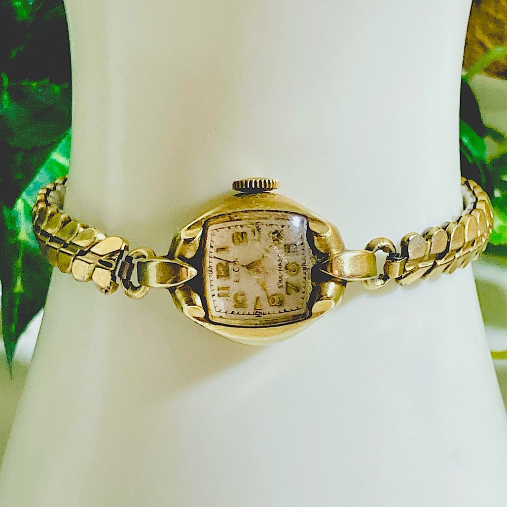 Working 10K GF Antique Lady Elgin Wristwatch